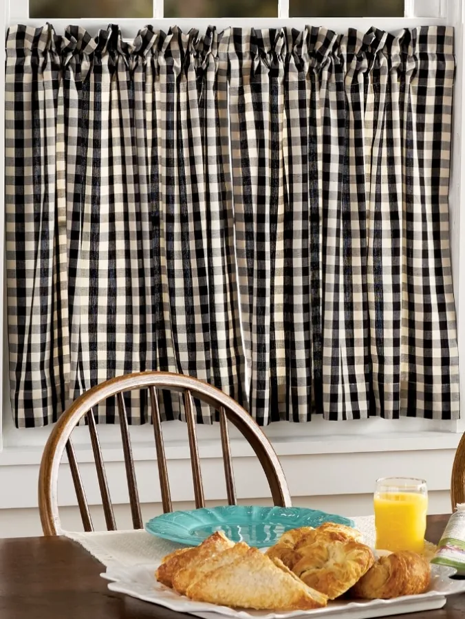 Cabin Check Rod Pocket Tiers by Country Curtains®