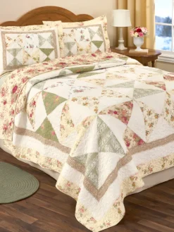 Calico Charm Patchwork Cotton Quilt or Pillow Sham