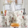 Cardinal and Chickadee Ceramic Bathroom Accessories