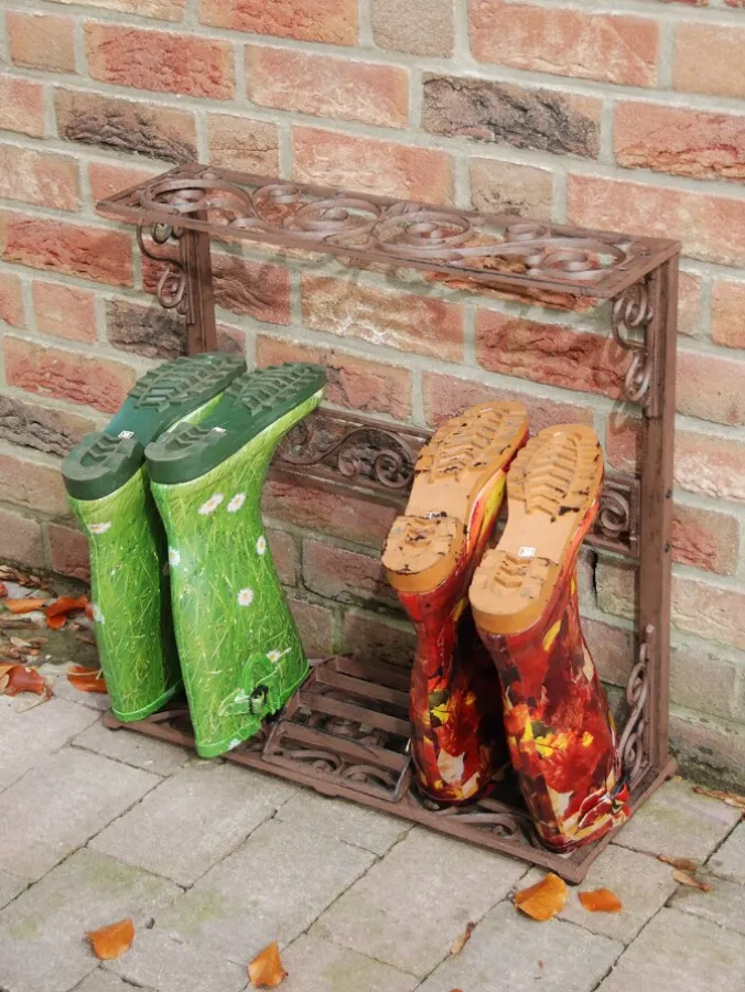Cast-Iron Boot Rack With Boot Scraper