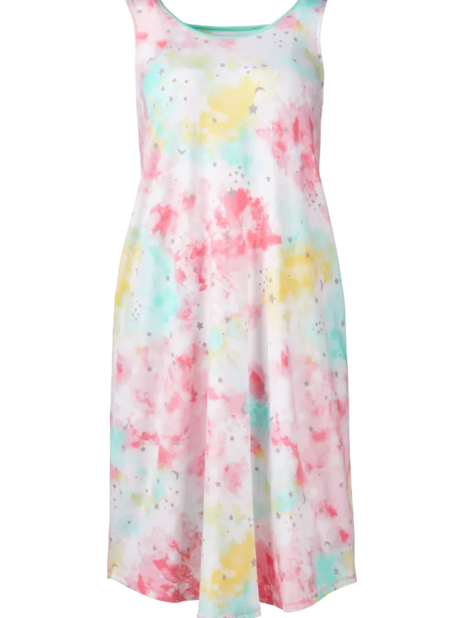 Celestial Dreams Tie-Dye Sleeveless Nightgown