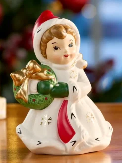 Ceramic Snowflake Girl Christmas Figurine