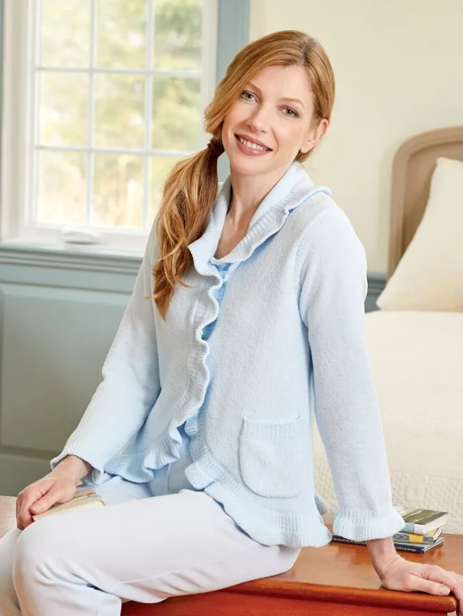 Chenille Ruffle Bed Jacket