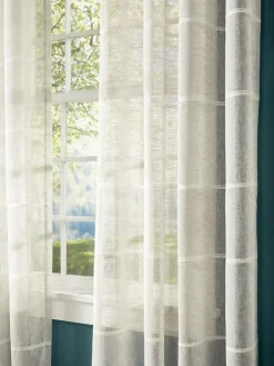 Chenille Stripe Sheer Grommet Top Panel