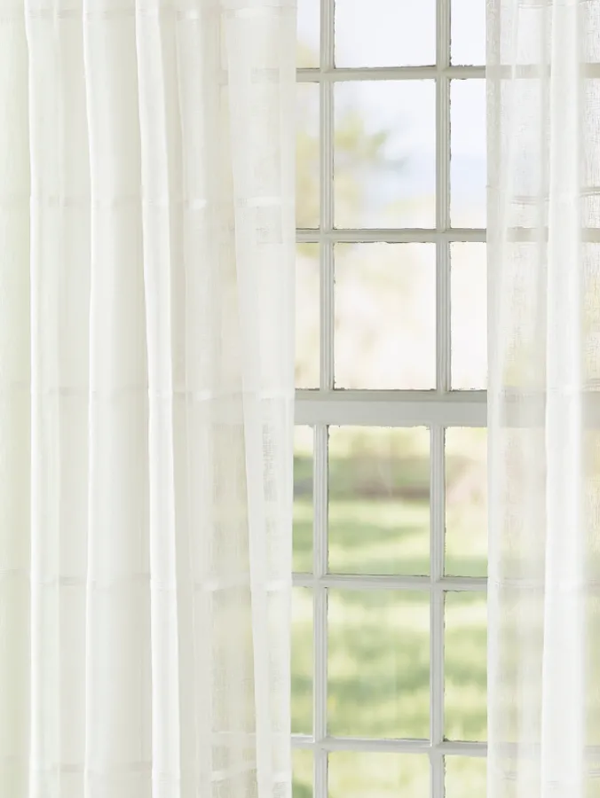 Chenille Stripe Sheer Grommet Top Panel