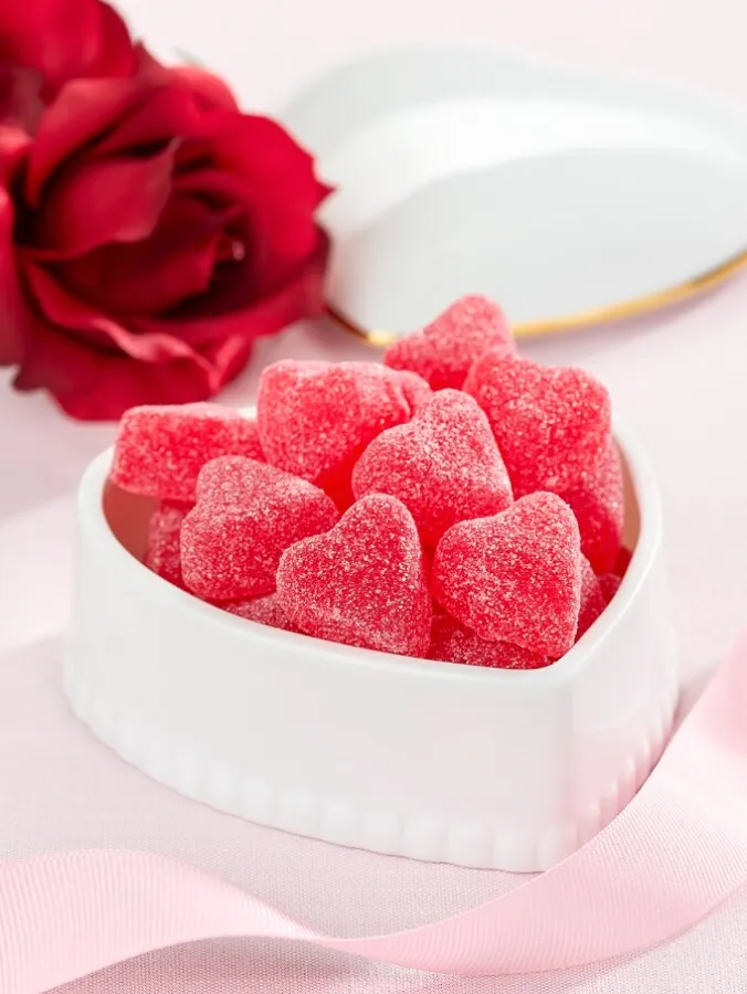 Cherry Jelly Hearts, 24 oz. Bag