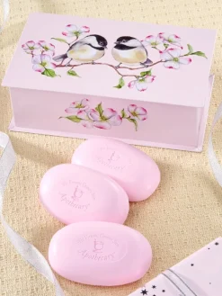 Chickadees in Love Rose Soap Gift Tin