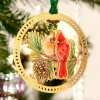 Christmas Keepsakes 24k Gold Finished Cardinal Couple Ornament in Gift Box