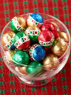 Christmas Milk Chocolate Foiled Ornament Balls, 10 Ounce Bag