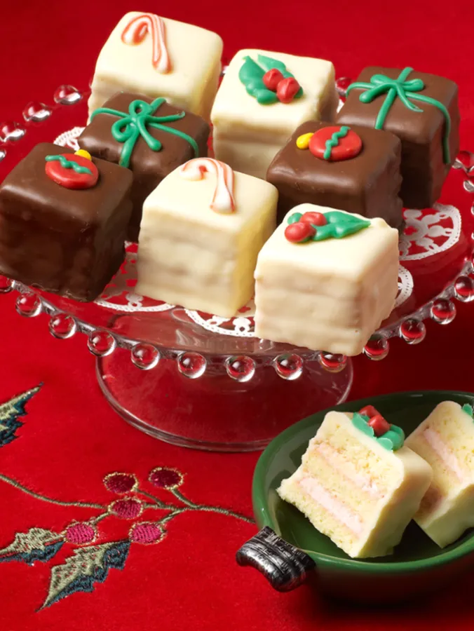 Christmas Petit Four Assortment, 12 Cakes