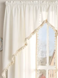 Classic Ball Fringe Rod Pocket Swag Pair by Country Curtains®