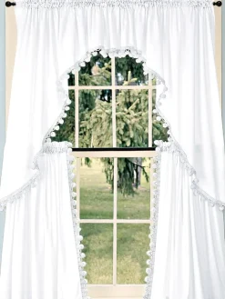 Classic Ball Fringe Rod Pocket Swag Pair by Country Curtains®