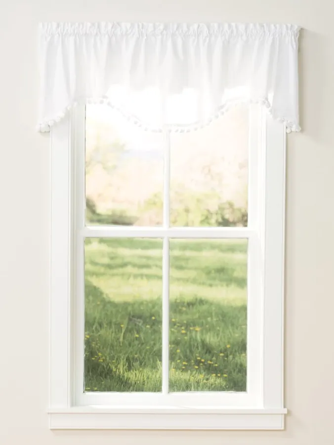 Classic Ball Fringe Rod Pocket Scalloped Valance by Country Curtains®