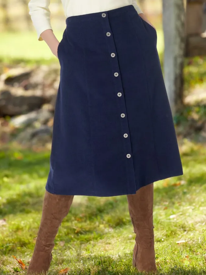 Classic Corduroy Midi Skirt