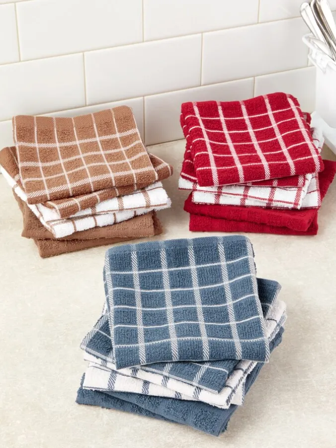 Classic Cotton Terry Cloth Dishcloths, Set of 6