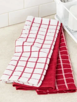 Classic Cotton Terry Cloth Kitchen Towels, Set of 3