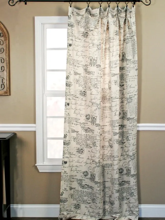 Classic Cursive Rod Pocket Curtain Panel