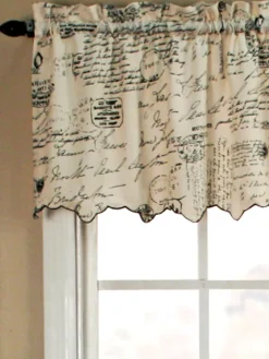 Classic Cursive Rod Pocket Tailored Valance