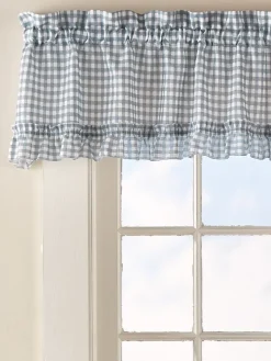 Classic Gingham Ruffles Rod Pocket Tailored Valance