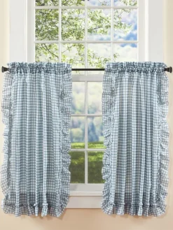 Classic Gingham Ruffles Rod Pocket Tiers