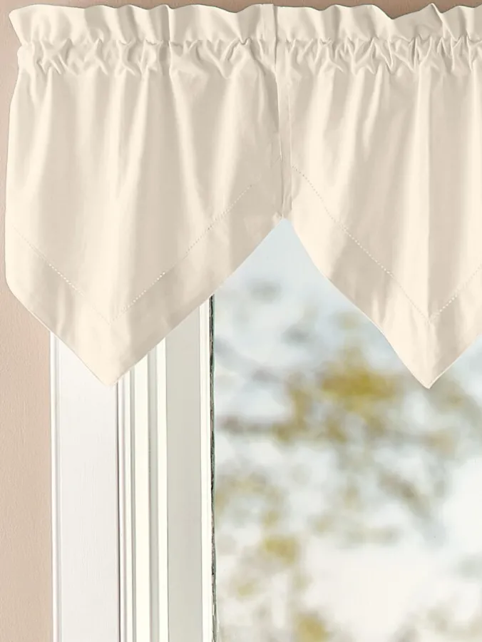 Classic Hemstitch Rod Pocket Three-Piece Handkerchief Valance by Country Curtains®