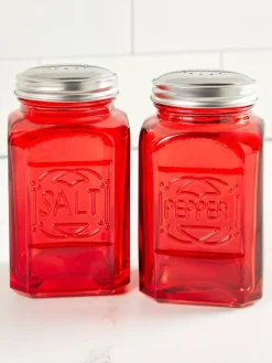 Classic Red Glass Salt and Pepper Shaker Set