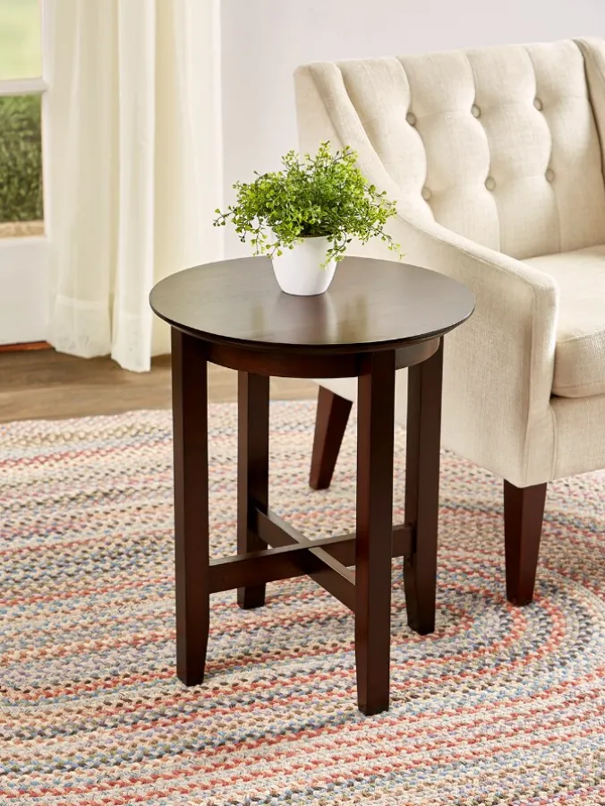 Classic Round Solid Wood End Table