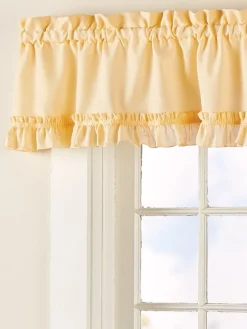 Classic Solid Ruffles Rod Pocket Tailored Valance