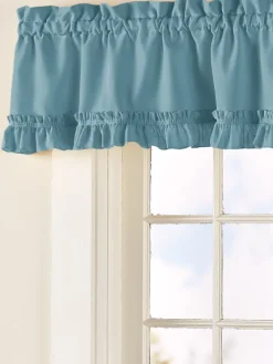Classic Solid Ruffles Rod Pocket Tailored Valance