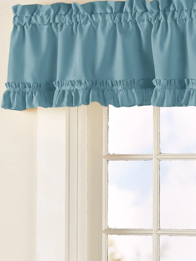 Classic Solid Ruffles Rod Pocket Tailored Valance