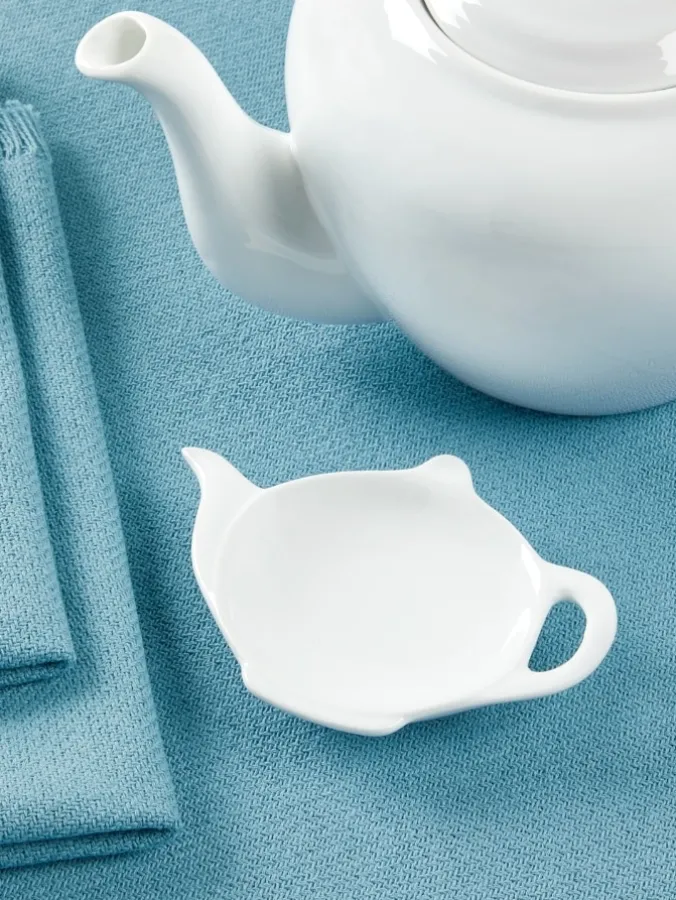 Classic White Ceramic Tea Bag Rest