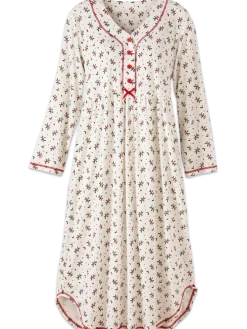 Classic Winter Holly Cotton Nightgown