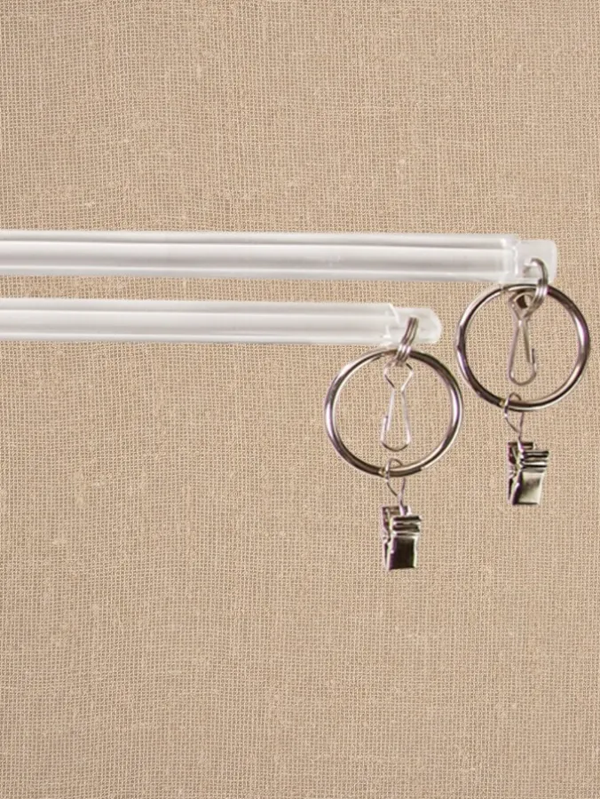 Clear Acrylic Curtain Wand, Set of 2