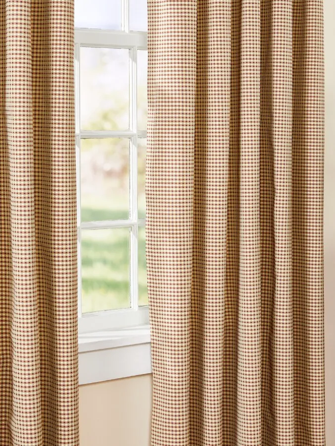 Colebrook Check Lined 58 Inch Pinch Pleat Curtains by Country Curtains®