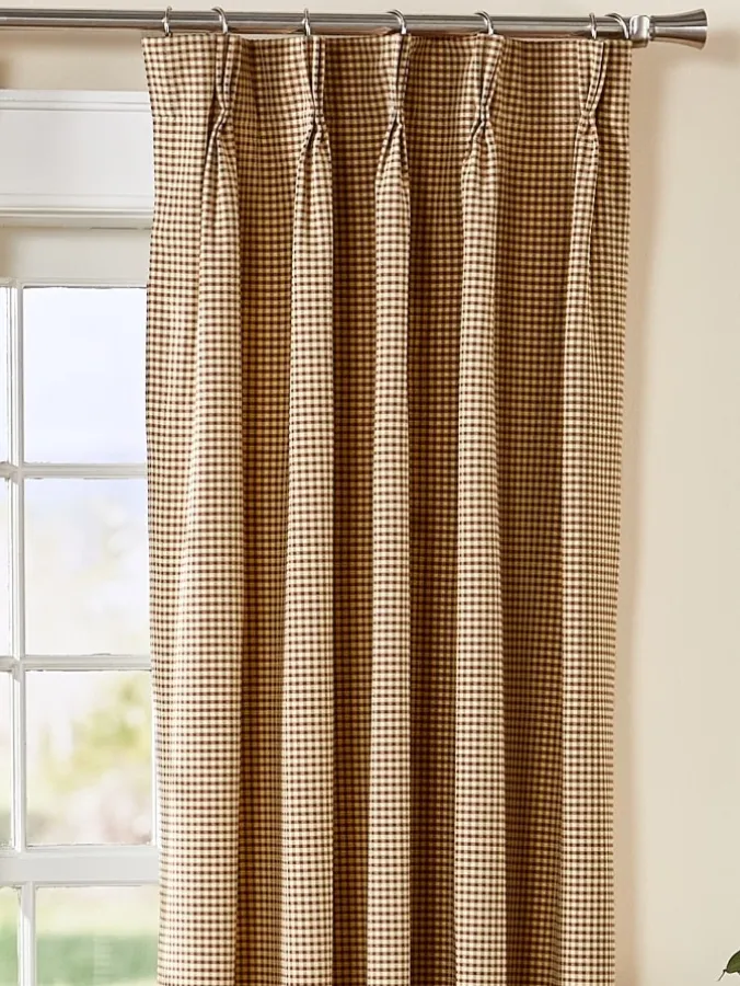 Colebrook Check Lined 58 Inch Pinch Pleat Curtains by Country Curtains®