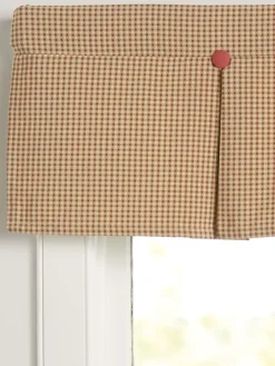 Colebrook Check Lined Pleated Button Valance by Country Curtains®