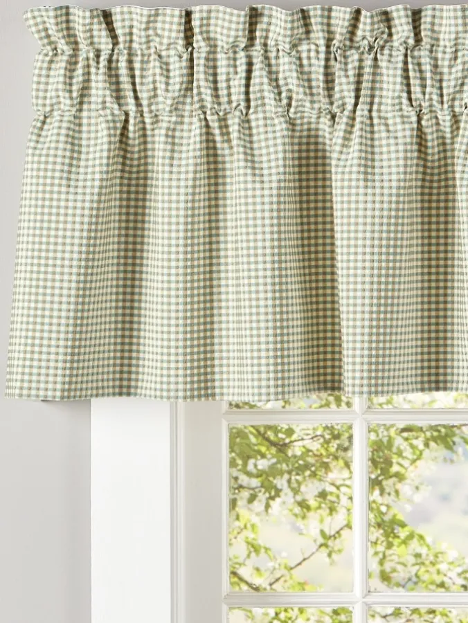 Colebrook Check Lined Rod Pocket Tailored Valance by Country Curtains®