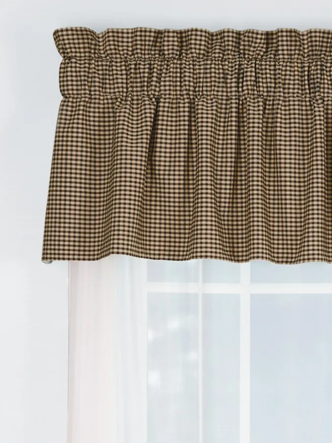 Colebrook Check Lined Rod Pocket Tailored Valance by Country Curtains®