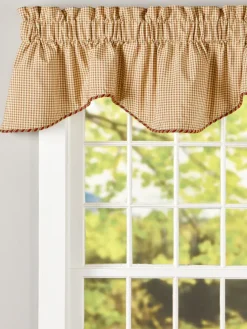 Colebrook Check Lined Rod Pocket Scalloped Valance by Country Curtains®