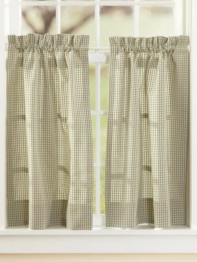 Colebrook Check Rod Pocket Tiers by Country Curtains®