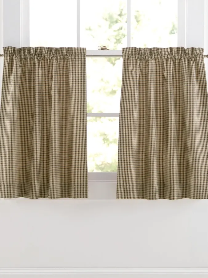 Colebrook Check Rod Pocket Tiers by Country Curtains®