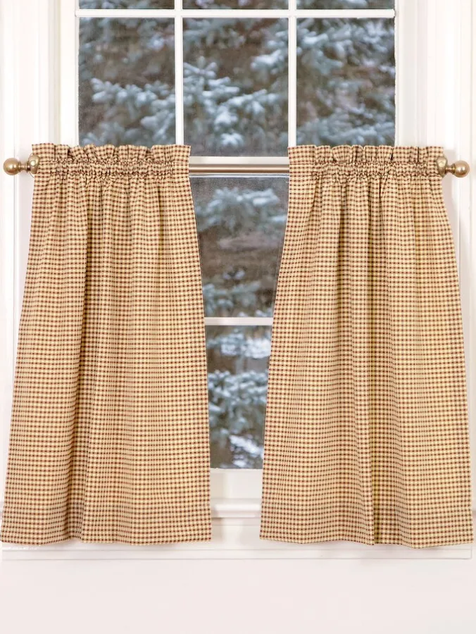 Colebrook Check Rod Pocket Tiers by Country Curtains®