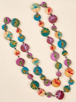 Colorful Wood Button Necklace