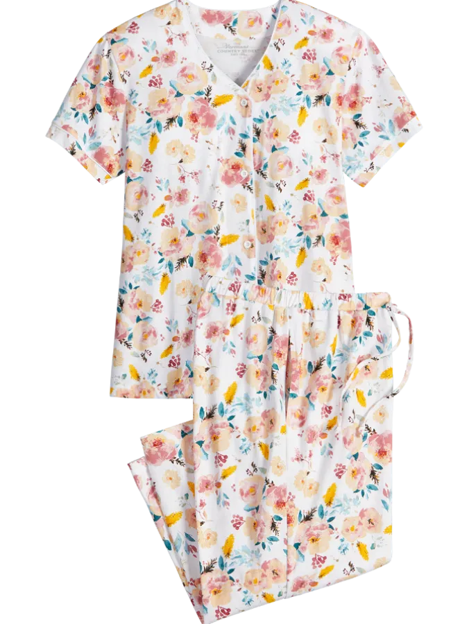 Comfort Knit Printed Cotton Knit Pajama Set