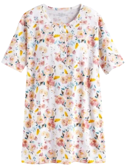 Comfort Knit Printed Cotton Short Nightgown