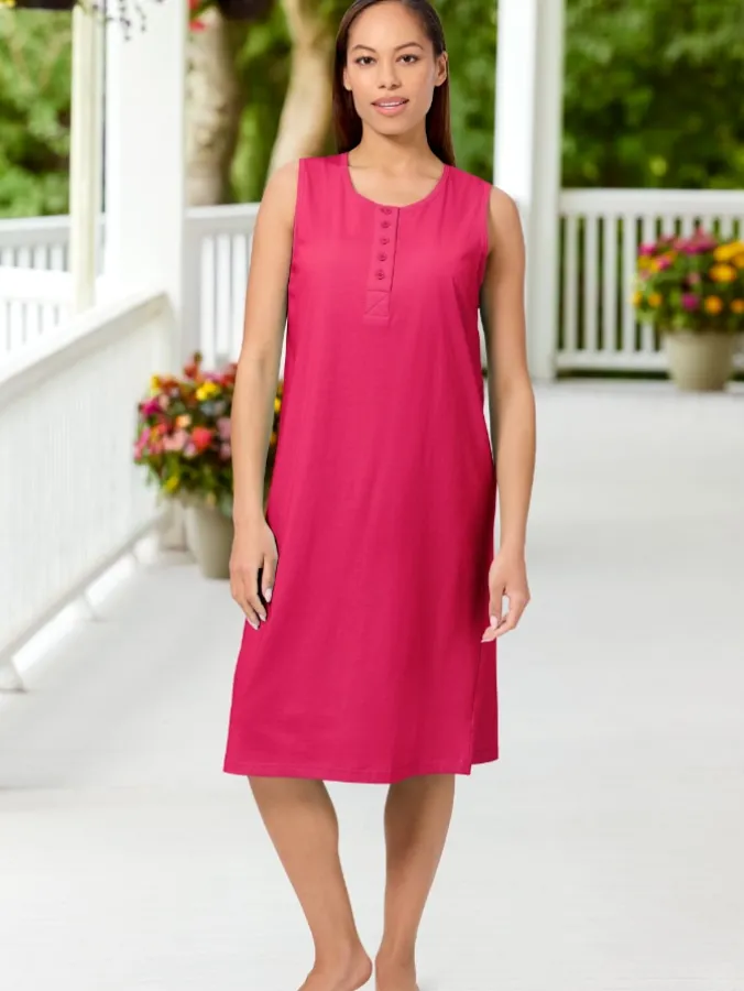Comfort Knit Sleeveless Tank Cotton Nightgown