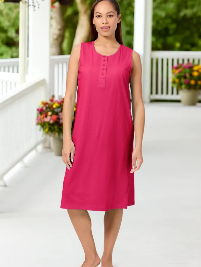 Comfort Knit Sleeveless Tank Cotton Nightgown