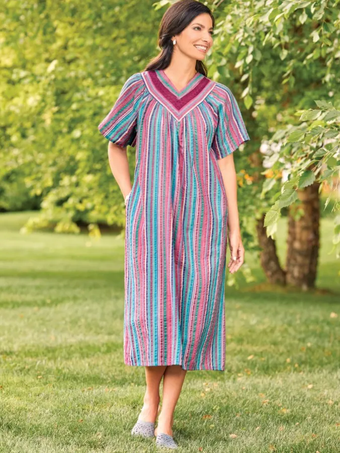 Cool Stripe Seersucker Muumuu