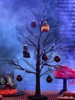 Cordless Lighted LED Tabletop Halloween Tree