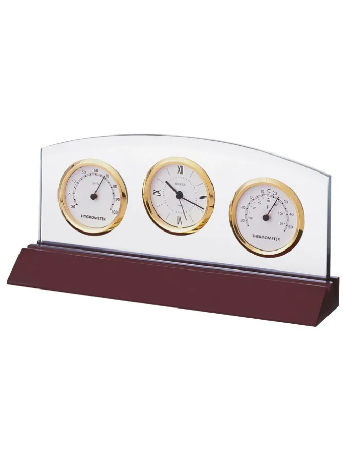 Corner Office Weather Center Desk Clock